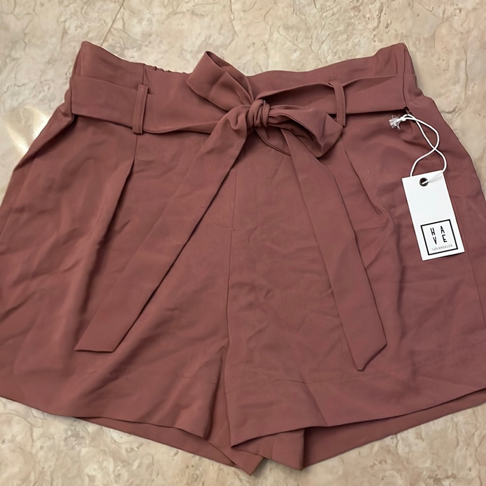 Have/FashionNova Blush Tie Shorts